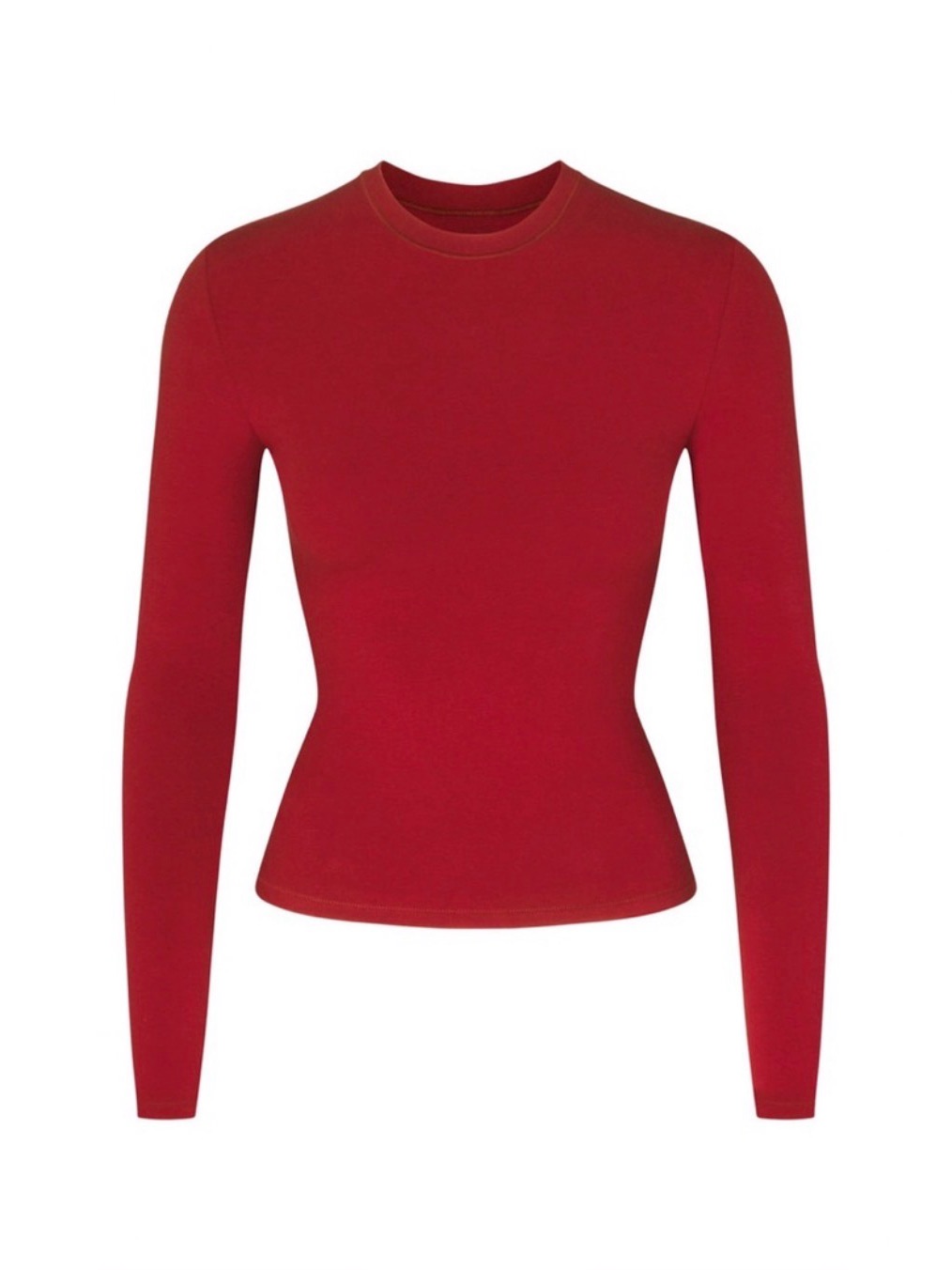 Skims Nwt Cotton Jersey Long Sleeved T-Shirt - Brick